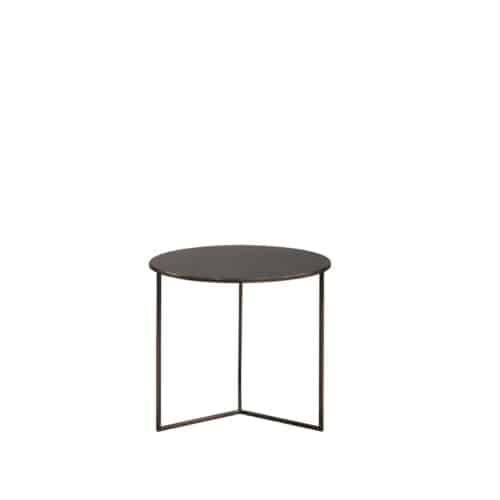 Artwood CEDES bord Ø50 cm – sidobord i bronsfärgad metall