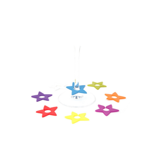 Glasmarkörer Star – Silikon 8-pack