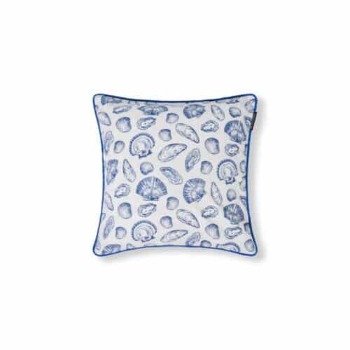 Lexington kuddfodral snäcka vit/blå 50x50