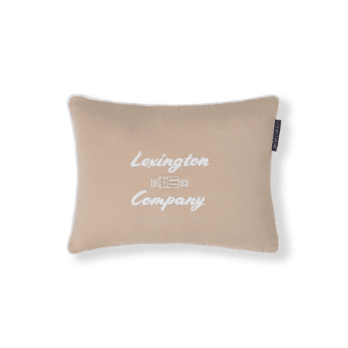 Lexington Logokudde 30x40 cm Ekologisk Bomull Twill Beige/Vit