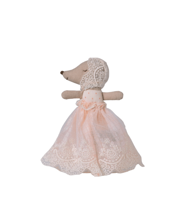 Maileg Baby mus i klänning Powder
