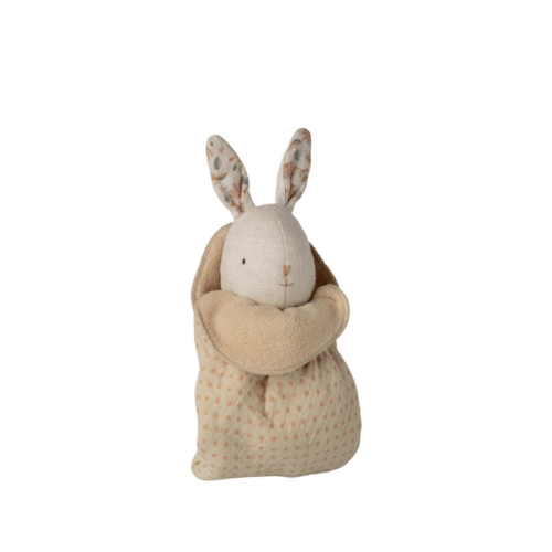 Maileg Lullaby friends kanin mini – Nature | Mjuk kanin med snuttefilt