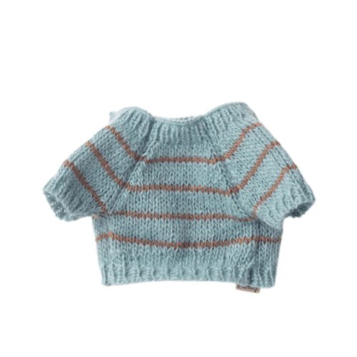 Maileg stickad tröja till valp – Dusty Blue | Puppy supply Small