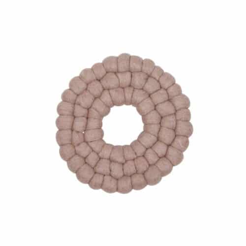 Rulle Rosa Ø19 cm grytunderlägg i ull