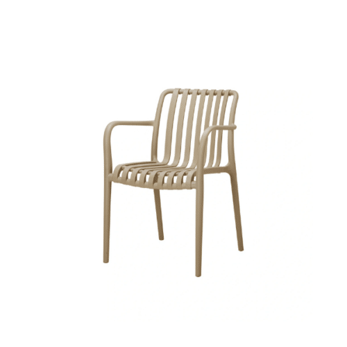 Ravello karmstol i återvunnen plast – Beige