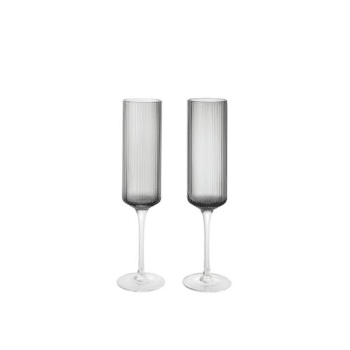 Ripple Champagneglas Smoked Grey 2-pack – Ferm Living
