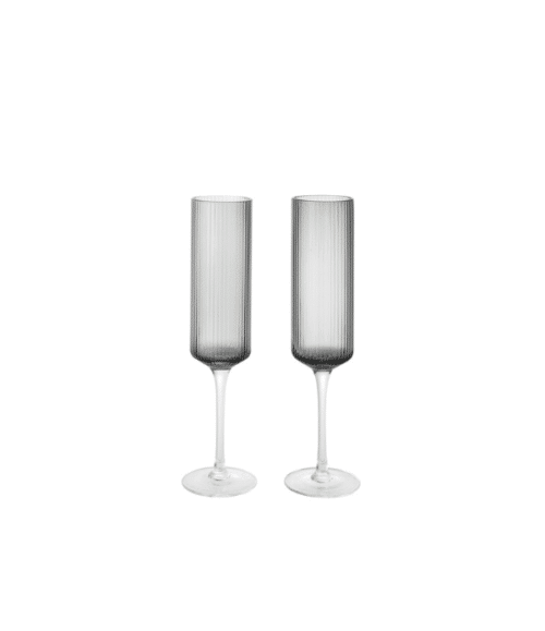 Ripple Champagneglas Smoked Grey 2-pack