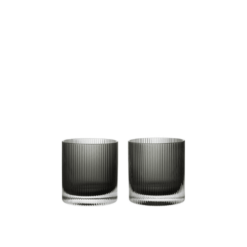 Ripple Tumbler Glas Smoked Grey 2-pack – Ferm Living