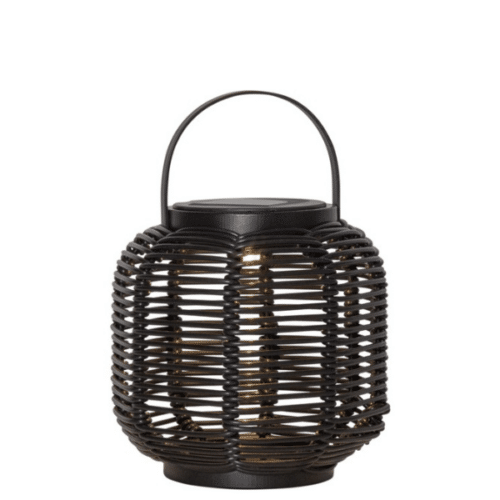 Solcellslykta Runda Svart LED