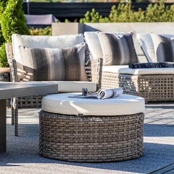 Artwood TOLEDO Fotpall i Konstrotting – Rund Classic grey - Bild 2