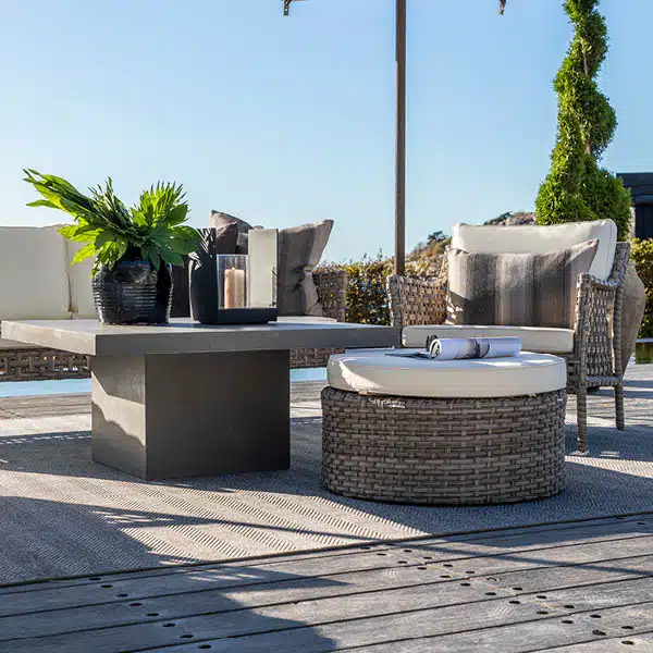 Artwood TOLEDO Fotpall i Konstrotting – Rund Classic grey - Bild 4