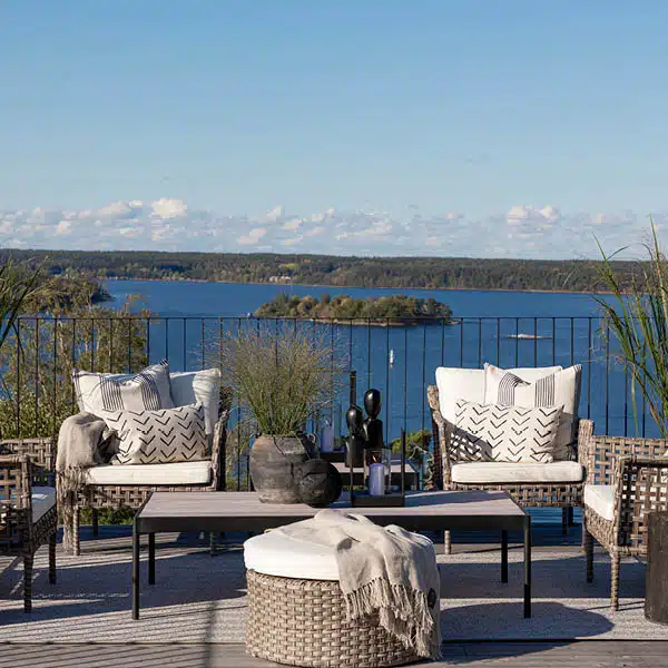 Artwood TOLEDO Fotpall i Konstrotting – Rund Classic grey - Bild 5