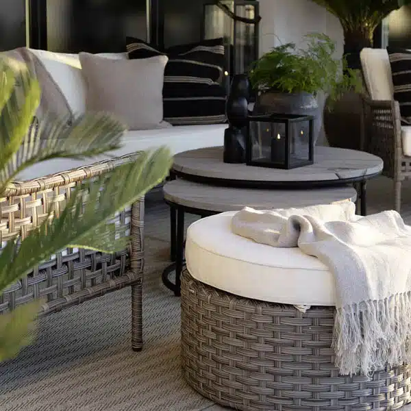 Artwood TOLEDO Fotpall i Konstrotting – Rund Classic grey - Bild 8