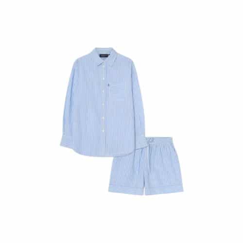 Lexington Randigt pyjamasset blå/vit