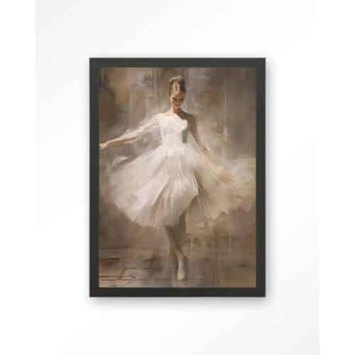 Tavla Dancing Ballerina svart ram 80x110