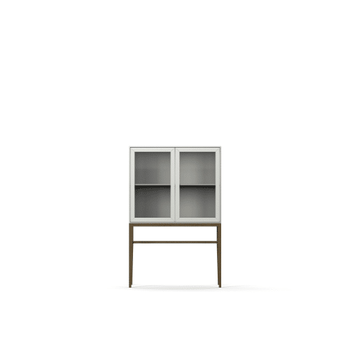 Edge 2.0 Vitrinskåp Hög White & Burned Walnut