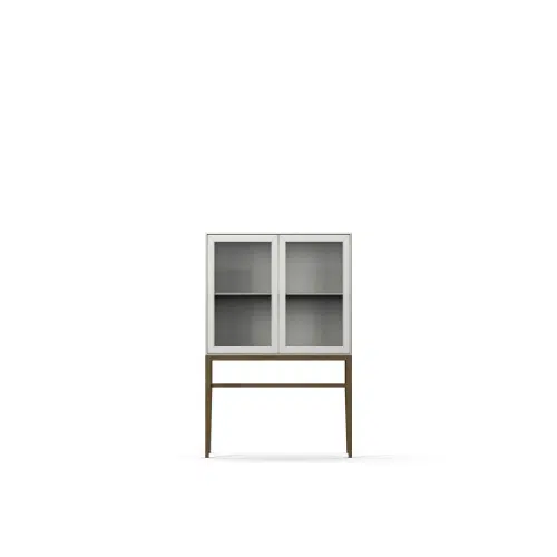 Edge 2.0 Vitrinskåp Hög White & Burned Walnut
