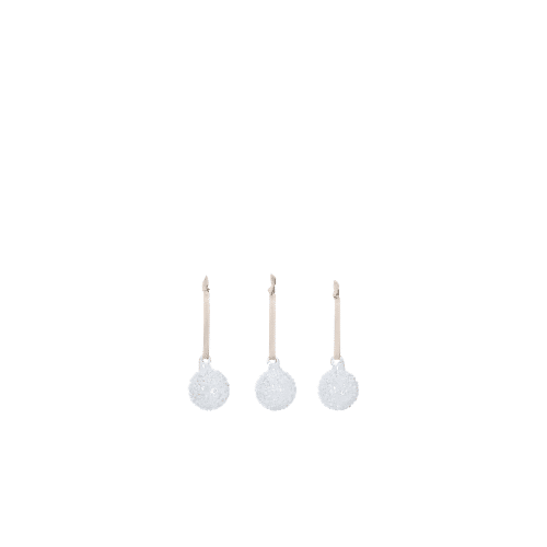 Flurry Julkulor Glas S White – 3-pack