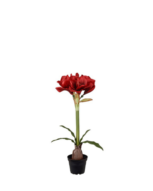 Konstgjord Röd Amaryllis i Kruka 50 cm