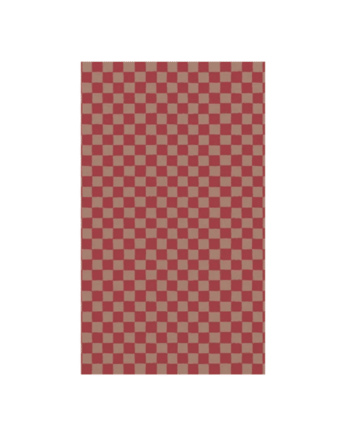 Presentpapper, 10 m - Rutig - Puder/Röd