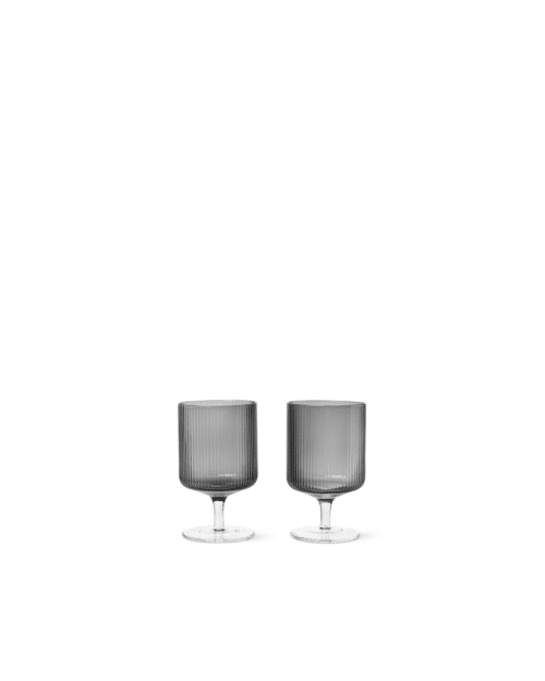 Ripple Vin Glas Smoked Grey- Set of 2