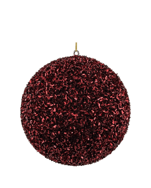 Tinsel Ball Red 12 cm