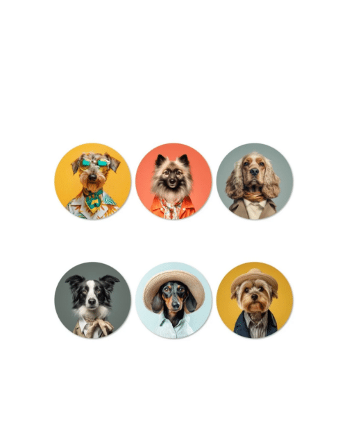Funny Dogs Serie V Glasunderlägg Vinyl 6-pack