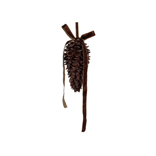 Kotte med Sammetsrosett Brun 24,5 cm