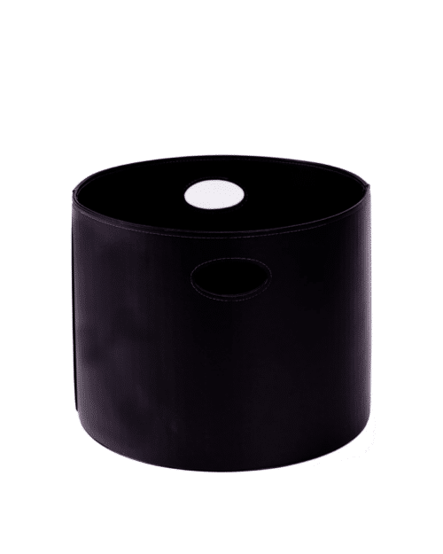 Vedkorg Svart imitationsläder H:31 x Ø40cm